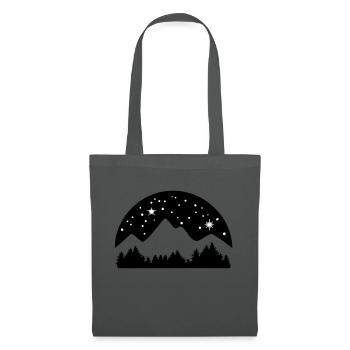Mountains, Forest and Starry Night Sky - Sac en tissu - gris graphite - Devant