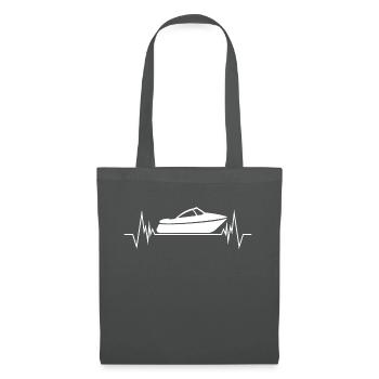 Bateau Yacht Heartbeat Coeur de cœur bateau à moteur - Sac en tissu - gris graphite - Devant