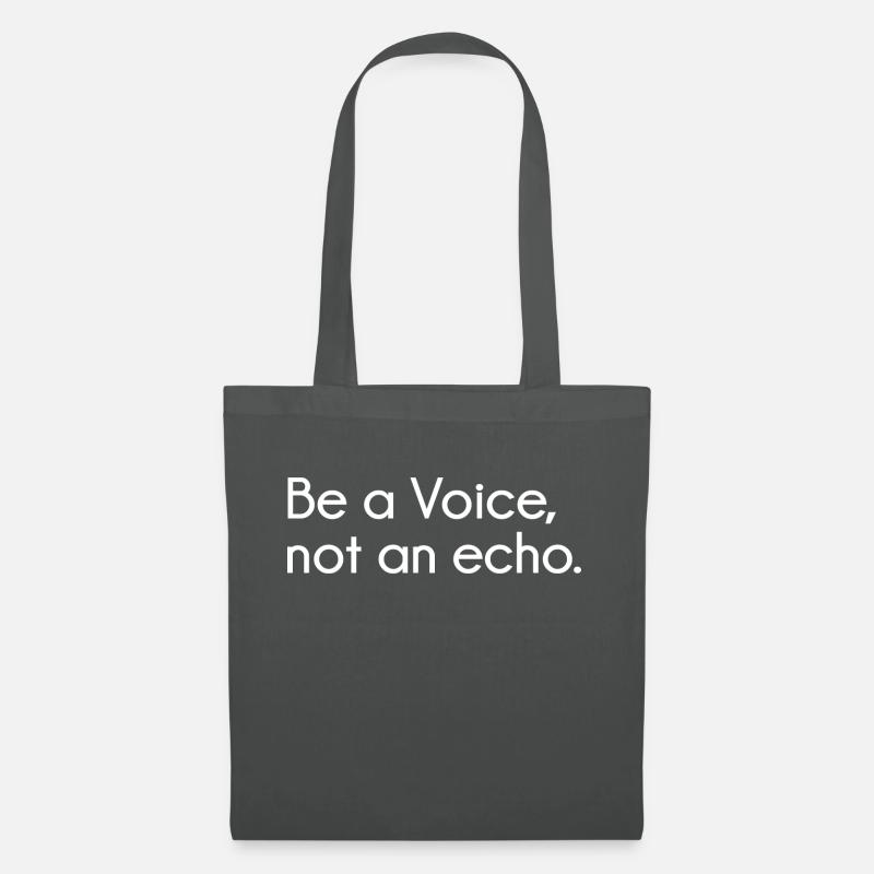 Be a Voice, not an echo Motivation hard Work Gym - Stoffbeutel - Graphite