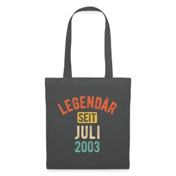 20. Geburtstag Geschenk 20 Jahre Legendär seit Jul - Stoffbeutel - Graphite - Vorne