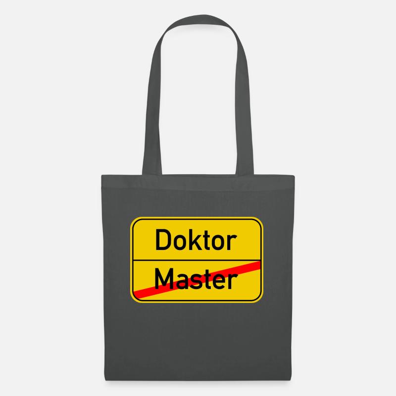 Ortsschild Master - Doktor - Stoffbeutel - Graphite