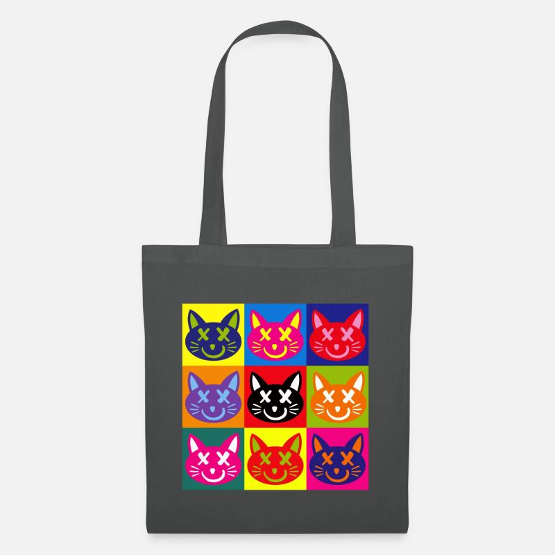 Katzen (Pop Art) - Stoffbeutel - Graphite