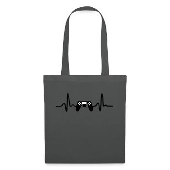 Gaming Herzschlag - Sac en tissu - gris graphite - Devant