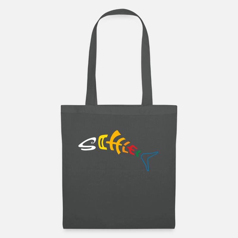 Schleifisch bunt - Stoffbeutel - Graphite