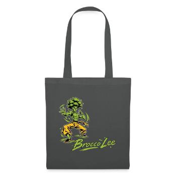 Brocco-Lee – Lustiger Brokkoli Kung-Fu Kämpfer - Stoffbeutel - Graphite - Vorne