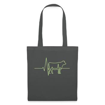 t Cow Farmer Heartbeat - Tote Bag - graphite grey - Front