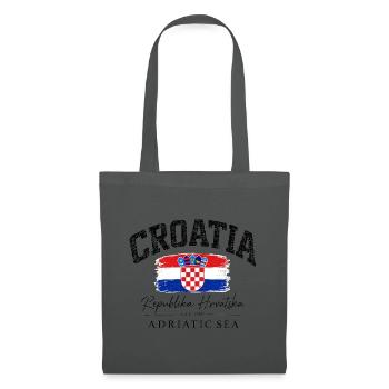 Croatia - Kroatien - Wappen - Mittelmeer - Adria - Stoffbeutel - Graphite - Vorne
