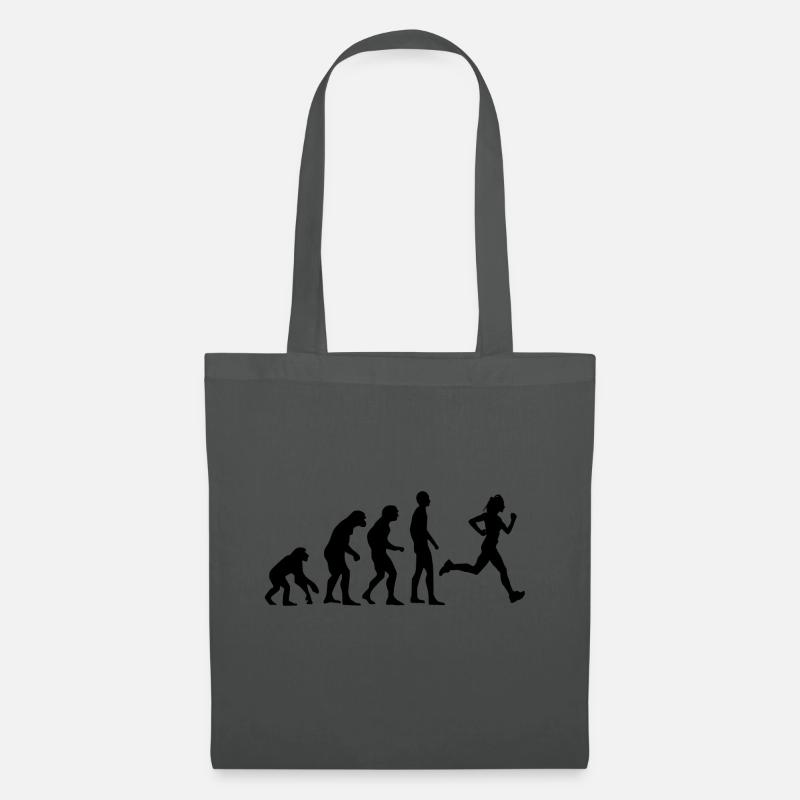 Human Evolution Running Jogging Jogging Cadeau - Sac en tissu - gris graphite