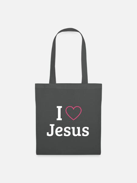 I love Jesus - Stoffbeutel - Graphite