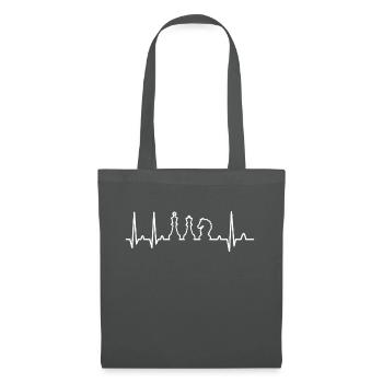 Chess Heartbeat Checkmate Board Game Player Gift - Tote Bag - graphite grey - Front