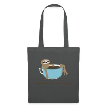 Schlaf kann Kaffee nicht ersetzen - Stoffbeutel - Graphite - Vorne