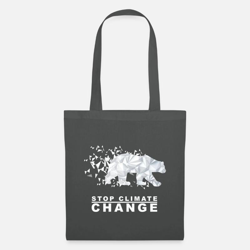 Stop Climate Change Polar Bear - Tote Bag - graphite grey