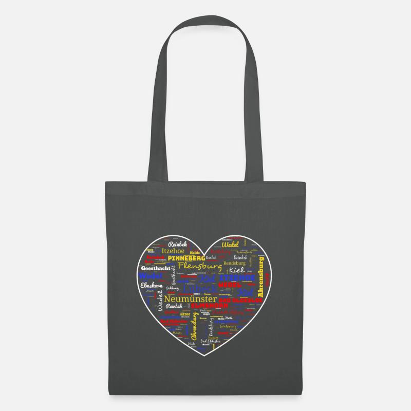 Schleswig Holstein Städte Geschenk - Stoffbeutel - Graphite