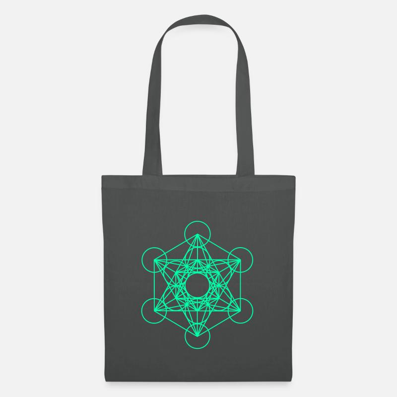 Metatrons Cube 10 - Tote Bag - graphite grey