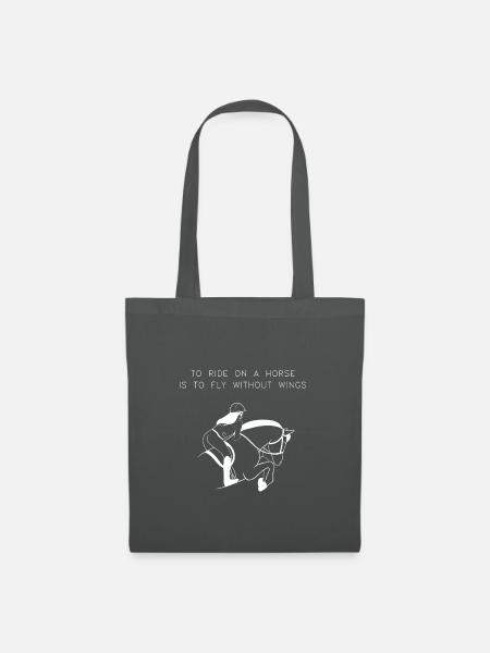 Pferdesprüche Reiten Pferd Springreiten Pony Tier - Stoffbeutel - Graphite
