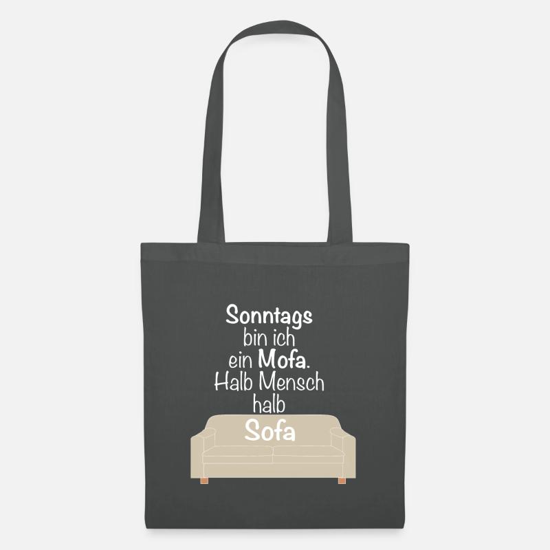 Sonntags bin ich ein Mofa halb Mensch halb Sofa - Stoffbeutel - Graphite