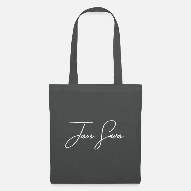 Jesus Saves - Stoffbeutel - Graphite