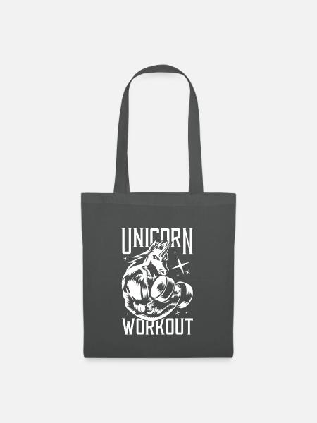 Einhorn workout fitness unicorn gym - Stoffbeutel - Graphite