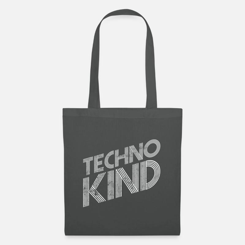 Techno musik - Stoffbeutel - Graphite