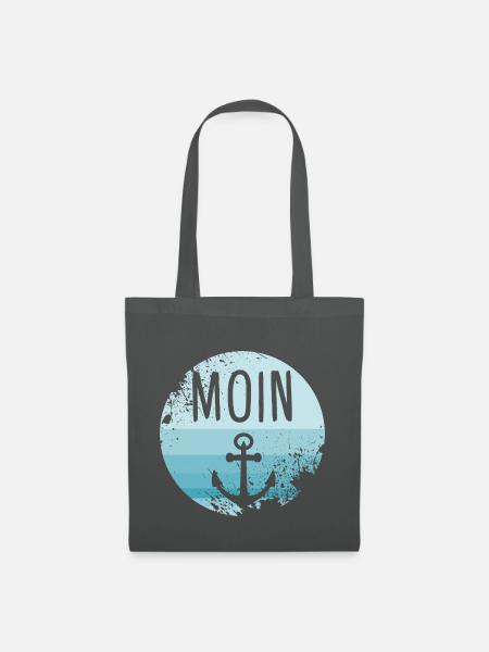 Moin Anker Norden Norddeutschland Hamburg Geschenk - Stoffbeutel - Graphite