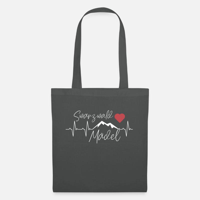 Schwarzwald mädel Geschenk Pulse herz - Stoffbeutel - Graphite