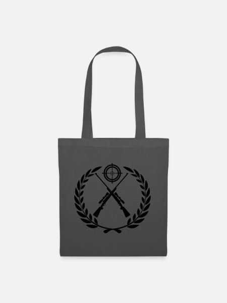 Jägerlogo mit zwei gekreuzten Schrotflinten - Stoffbeutel - Graphite