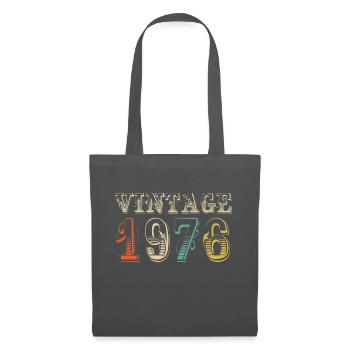 Vintage 1976- 48 th birthday - 48 ans - Sac en tissu - gris graphite - Devant