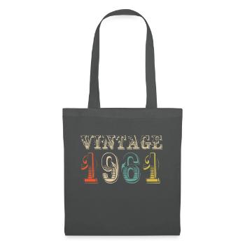 Vintage 1961- 63 rd birthday - 63 ans - Sac en tissu - gris graphite - Devant