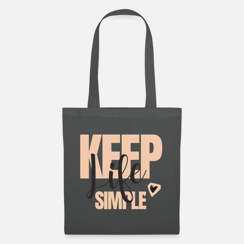 Keep Life Simple Schriftzug - Stoffbeutel - Graphite