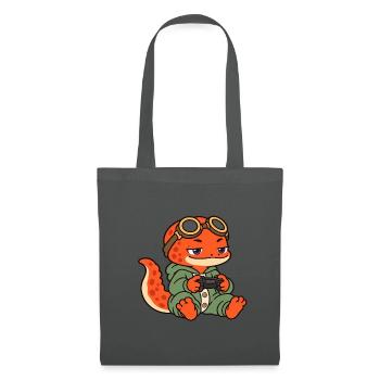 Schläfriger Gamer Salamander - Stoffbeutel - Graphite - Vorne