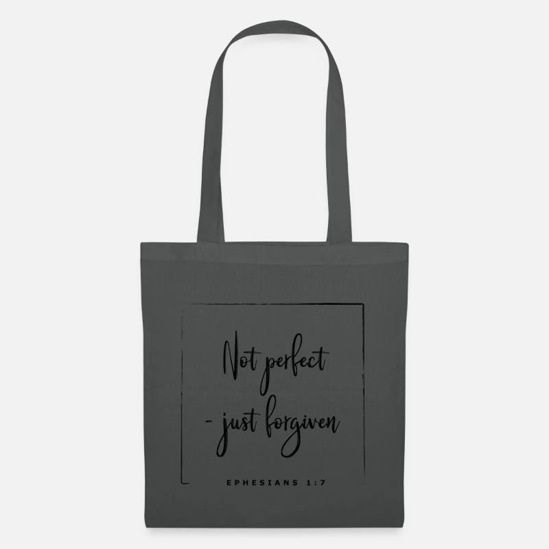 Not perfect - just forgiven - Eph. 1,7 - Stoffbeutel - Graphite