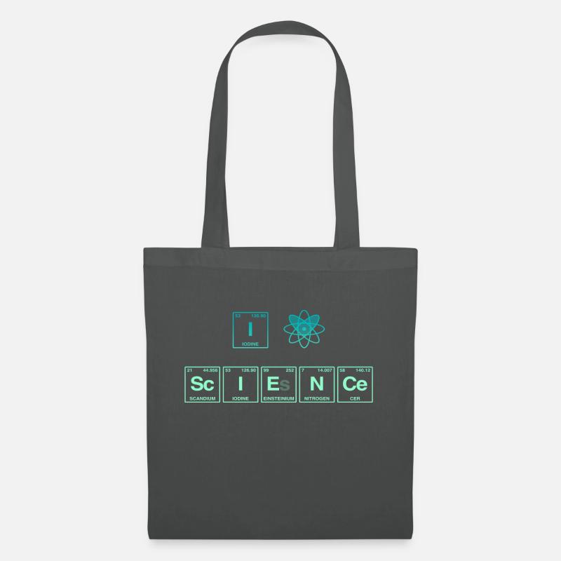 I LOVE SCIENCE - Elemente Perdiodensystem - Stoffbeutel - Graphite