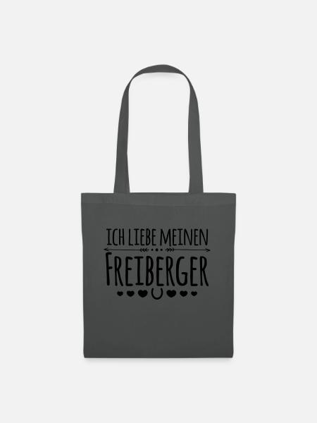 Ich liebe meinen Freiberger - Reiter Geschenk - Stoffbeutel - Graphite