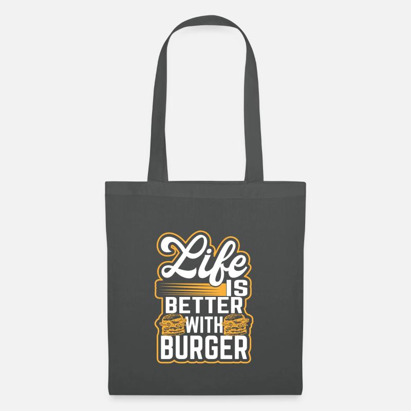 Burger - Life is better with burger - Hamburger - Stoffbeutel - Graphite