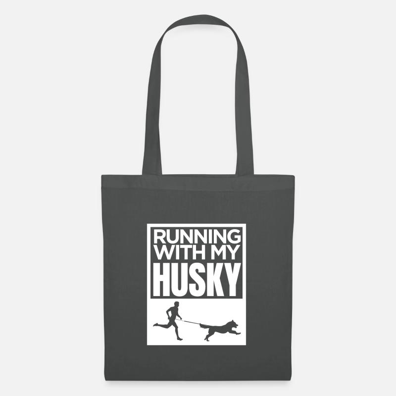 running with my husky - Stoffbeutel - Graphite