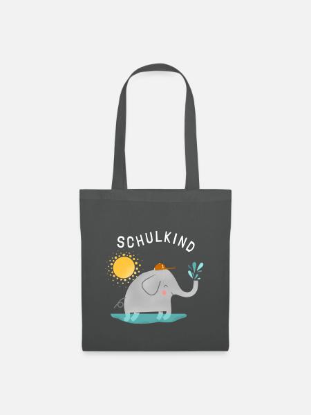 Schulkind Elephant | Schulbeginn | Geschenkidee - Stoffbeutel - Graphite