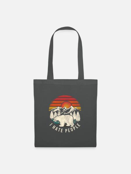 I Hate People Camping Berg Mountain Geschenk Zelt - Stoffbeutel - Graphite