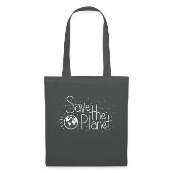 Save The Planet | Rette die Erde | Klimaschutz - Stoffbeutel - Graphite - Vorne