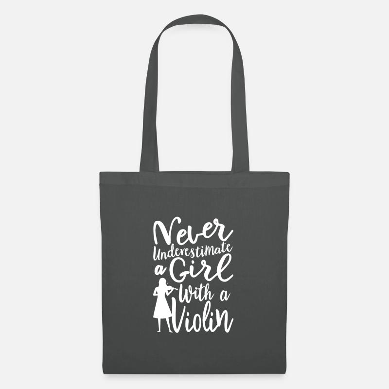 Unterschätze niemals ein Mädchen mit einer Geigencoolness - Stoffbeutel - Graphite