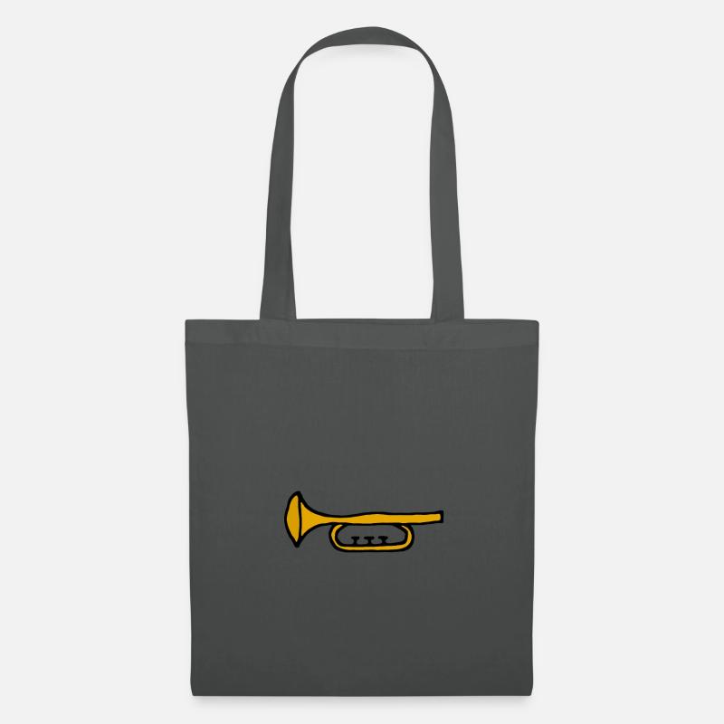 Trompete, Cartoon - Stoffbeutel - Graphite