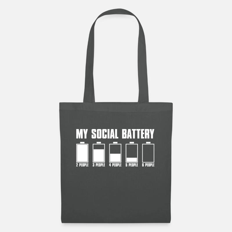 My social battery Introvert Geschenk - Stoffbeutel - Graphite