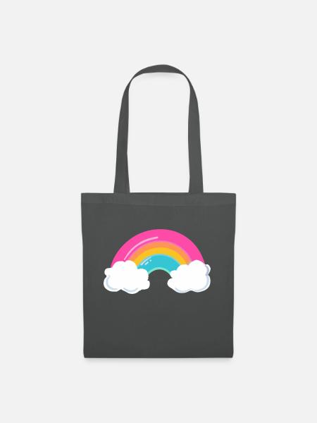 Niedlicher bewölkter Regenbogen - Stoffbeutel - Graphite