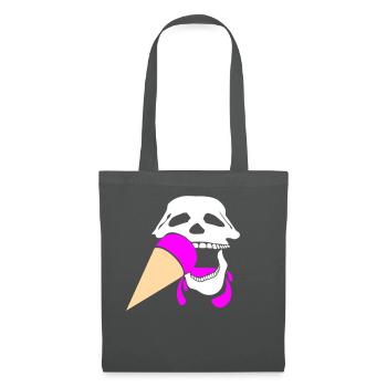 Crâne avec de la crème glacée - Sac en tissu - gris graphite - Devant
