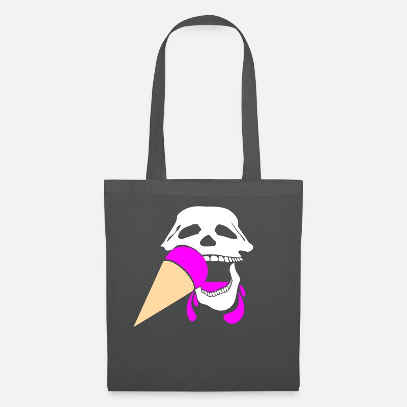 Skull with ice cream - Tote Bag - graphite grey