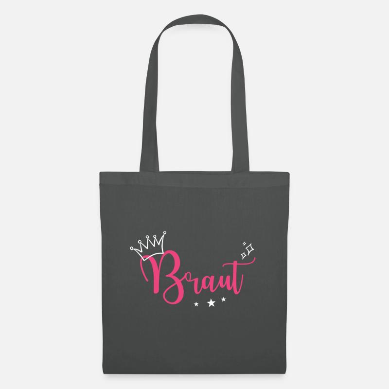 Braut Bride to be Krone Sterne Pink JGA - Stoffbeutel - Graphite