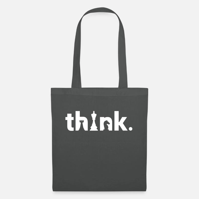 Tshirt noir Jeu d'échecs : think - Sac en tissu - gris graphite