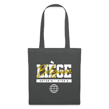 Lüttich Belgien Koordinaten Reise Souvenir - Stoffbeutel - Graphite - Vorne