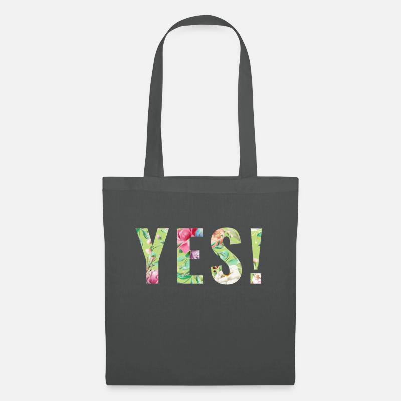 YES - Blumen! personalisierbar - Stoffbeutel - Graphite