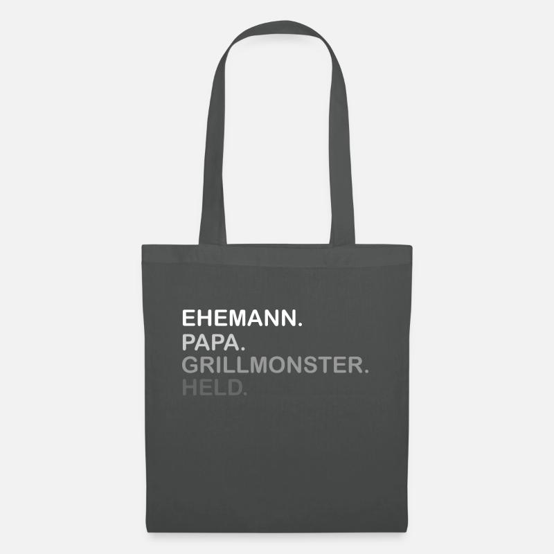 Ehemann Pappa Grillmonster Held - Stoffbeutel - Graphite