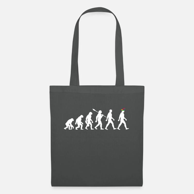 Evolution - Karneval - Narrenkappe - Verkleidung - Stoffbeutel - Graphite
